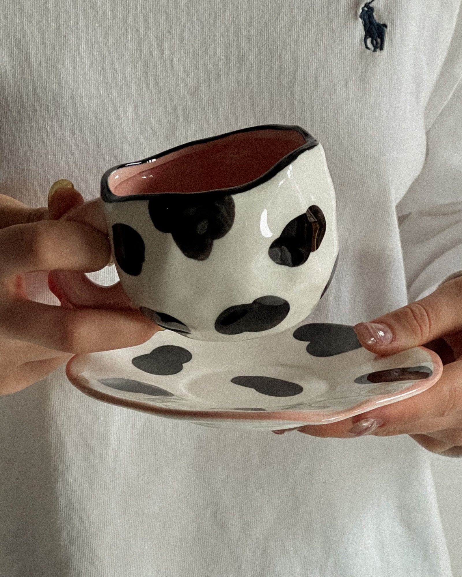 "Moo &amp; Brew" - Handcrafted Clay Tea Duo