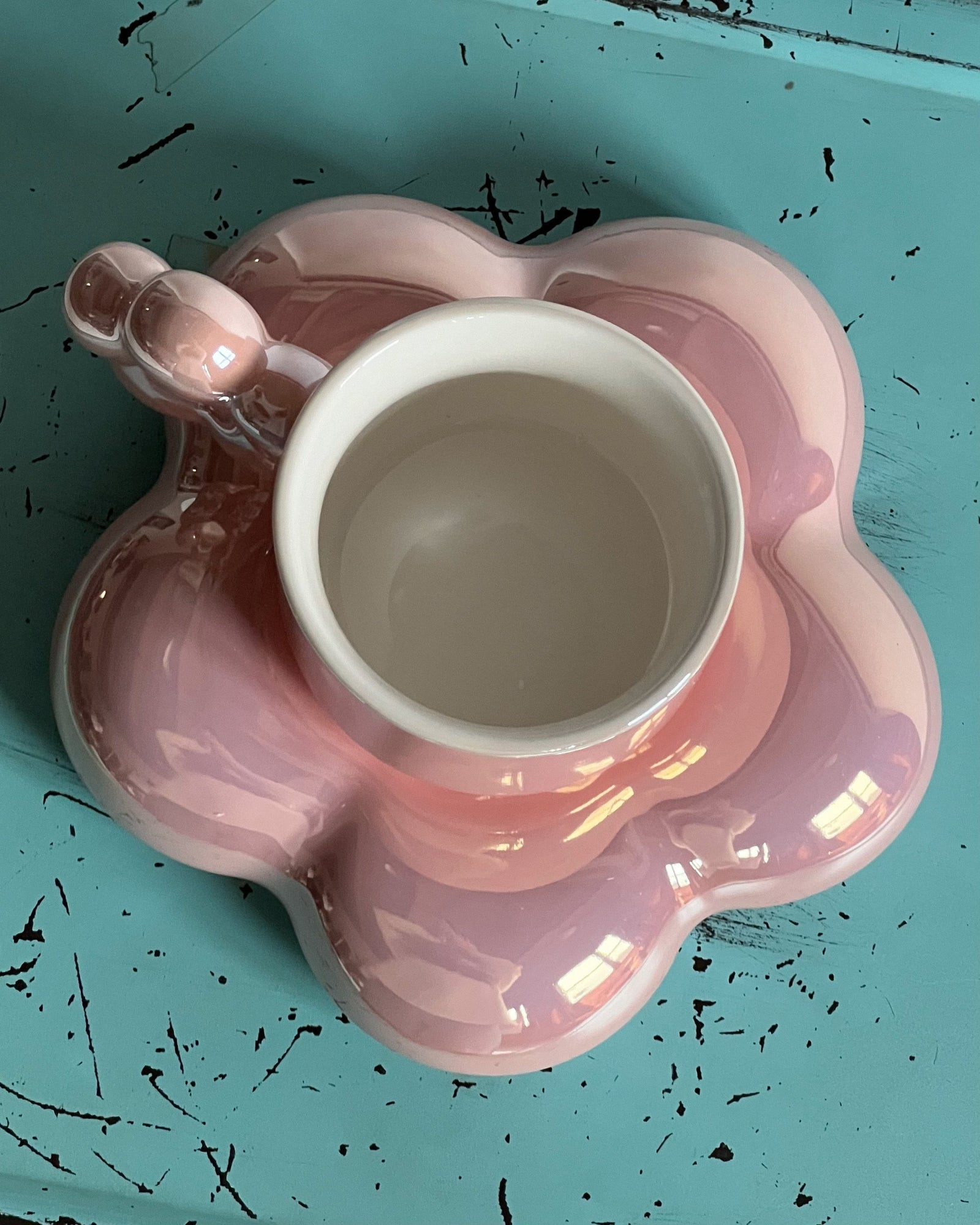 Glitter Petal Cup &amp; Saucer Set