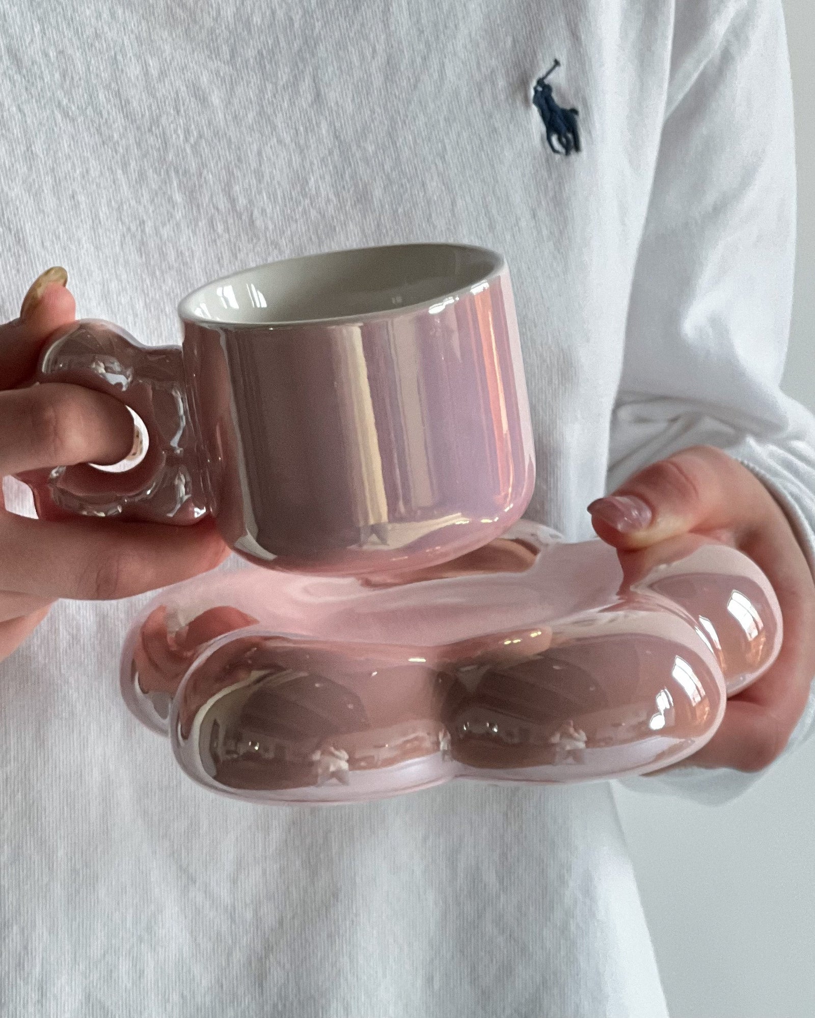 Glitter Petal Cup &amp; Saucer Set