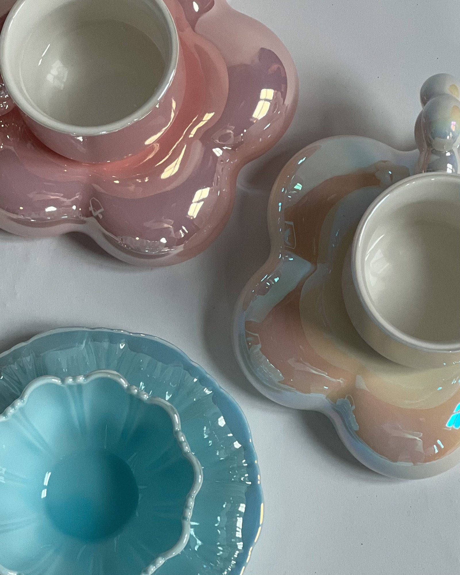 Glitter Petal Cup &amp; Saucer Set