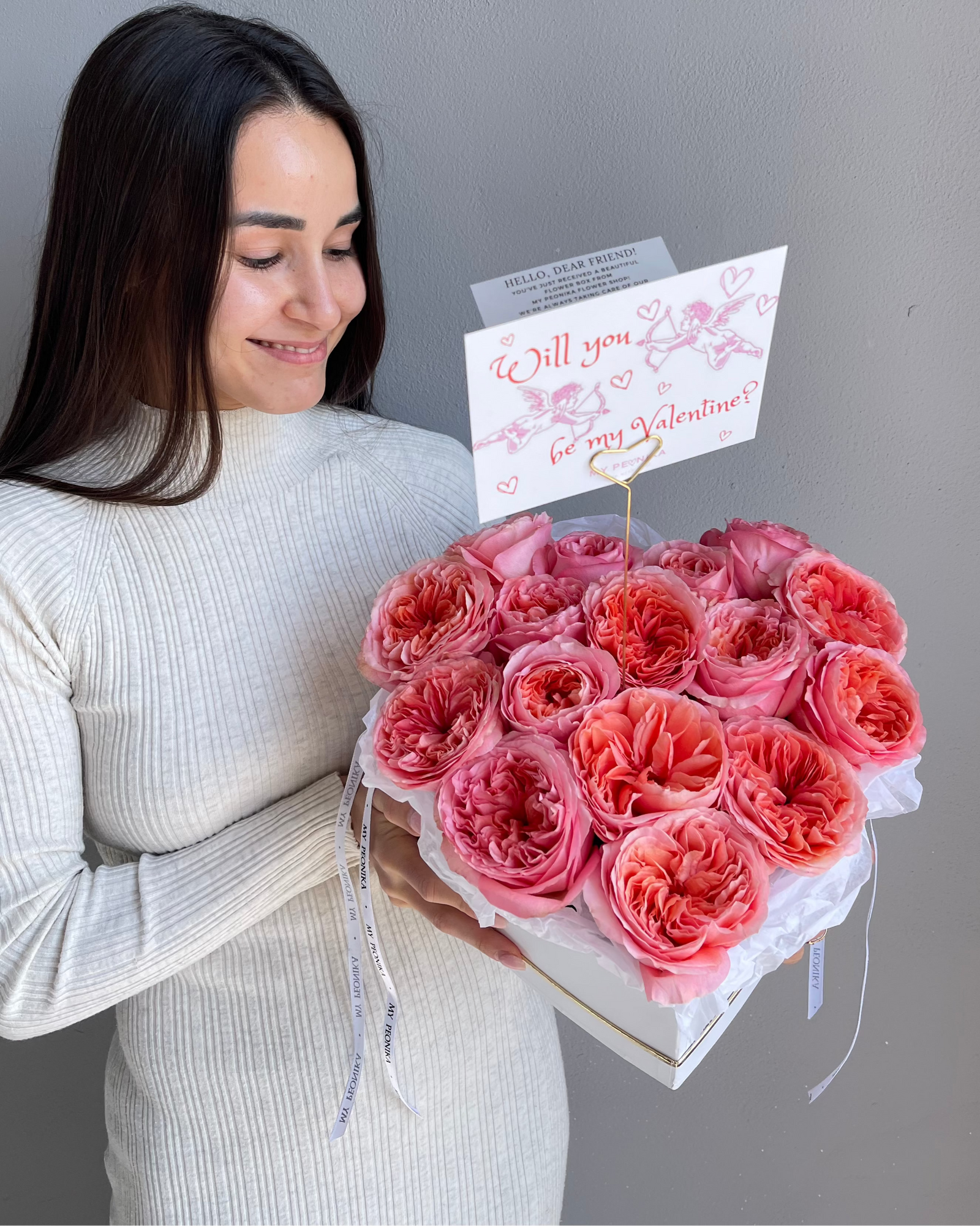 Flower Box "Sweetheart" - garden roses