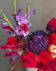 Flower Box “Drama Queen” — hydrangea, rose, amaranthus, gladiolus, decorative apple