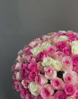 Flower Basket “Pink Pony Club” - 150 mixed roses