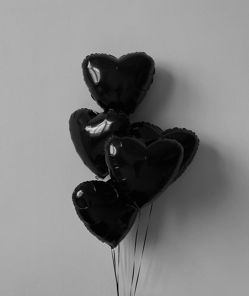 Balloons &quot;Black Hearts&quot; - My Peonika Flower Shop