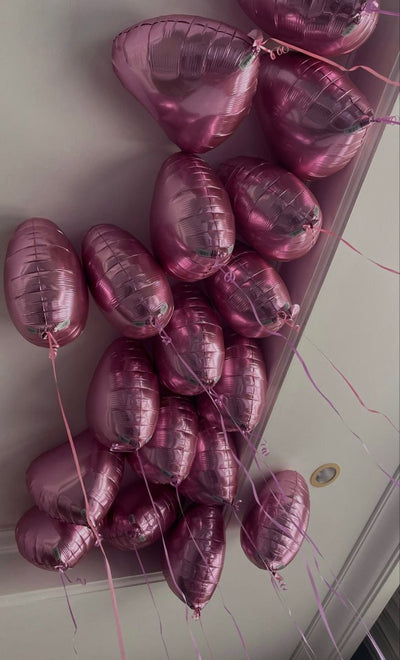 Balloons "Pink Metal Hearts" - My Peonika Flower Shop