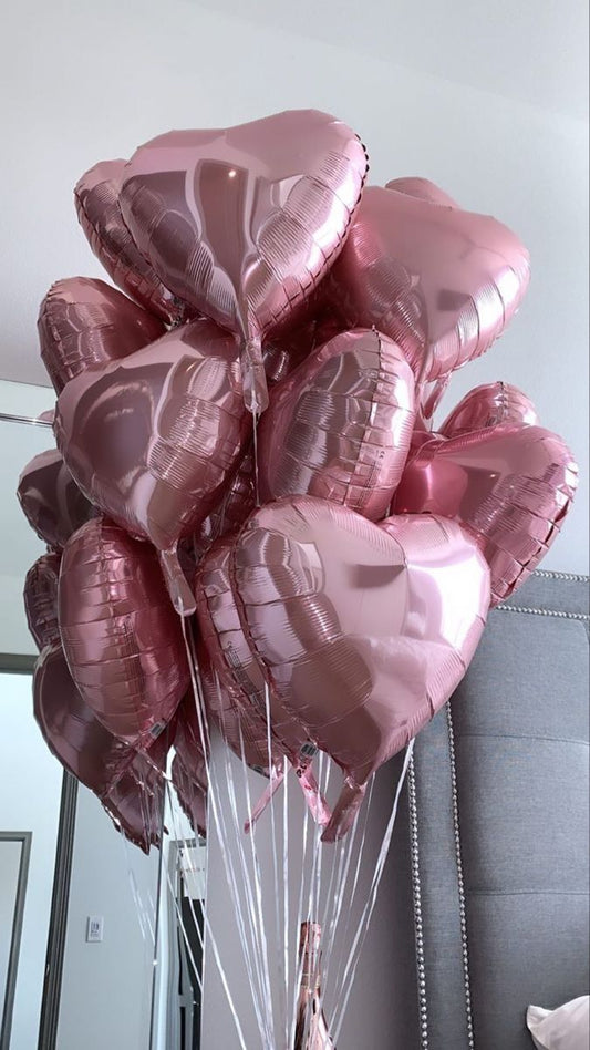 Balloons "Pink Metal Hearts" - My Peonika Flower Shop