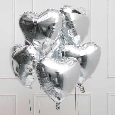 Balloons &quot;Silver Hearts&quot; - My Peonika Flower Shop
