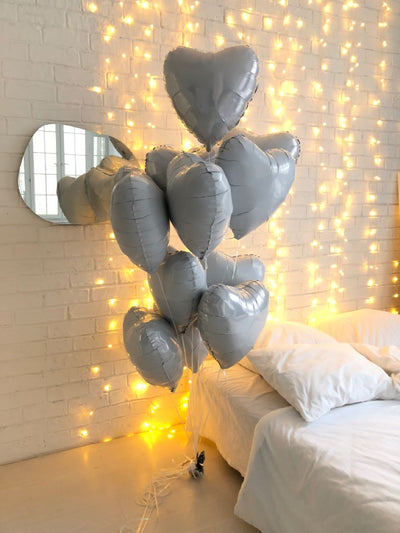 Balloons "White Hearts" - My Peonika Flower Shop