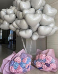 Balloons "White Hearts" - My Peonika Flower Shop