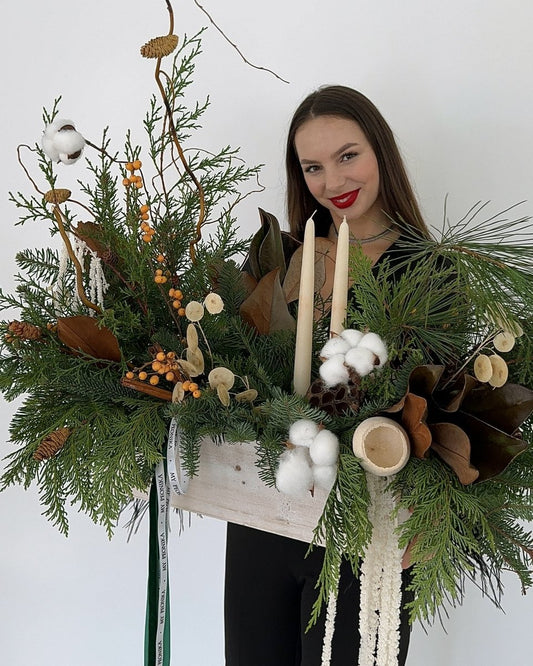 CANDLE ARRANGEMENT “LA NATURE” - My Peonika Flower Shop