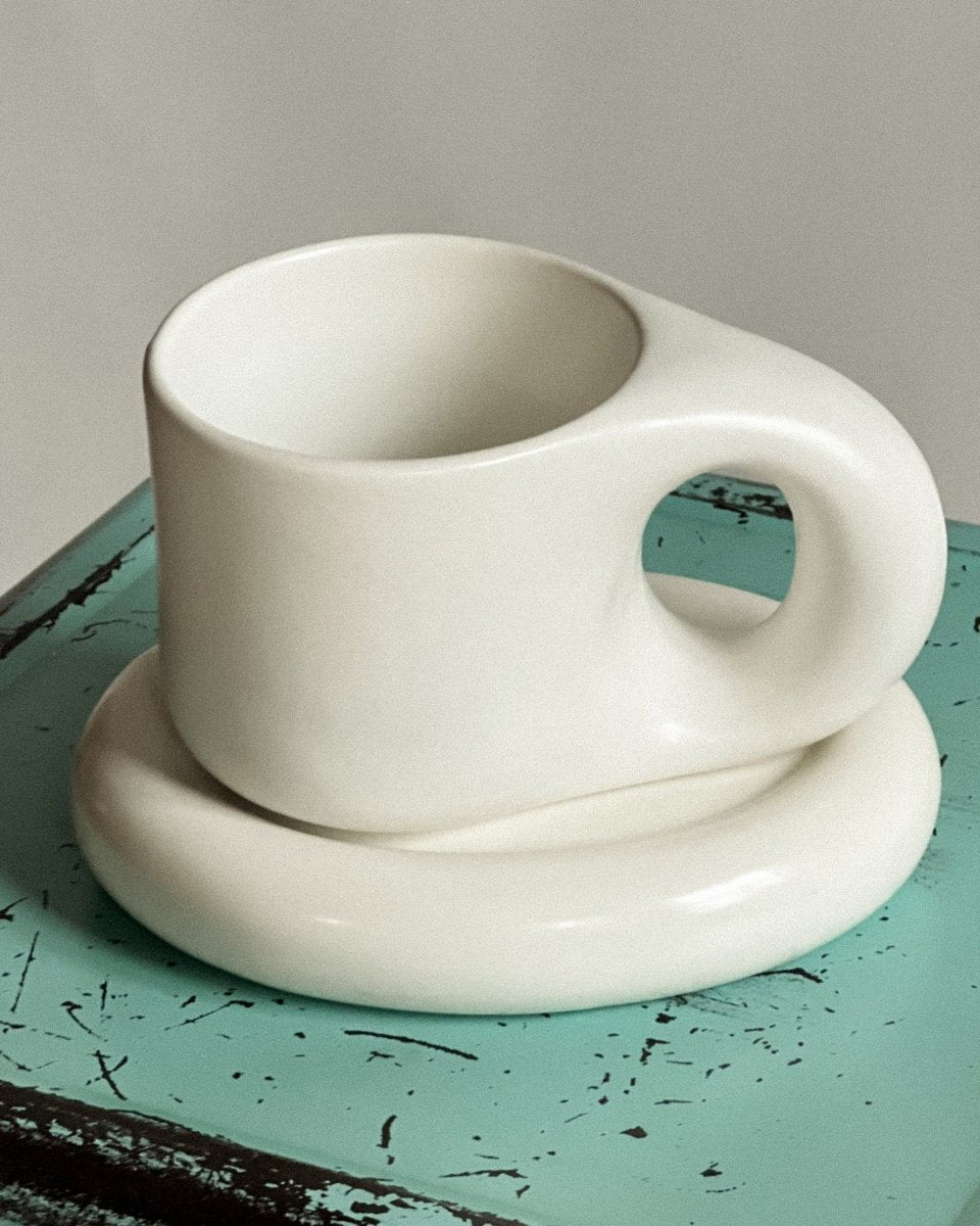 Coffee mug set with saucer - My Peonika Flower Shop