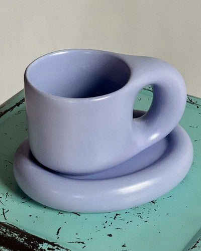Coffee mug set with saucer - My Peonika Flower Shop