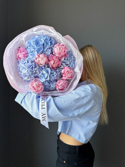 Duo Bouquet "Blues & Pinks" - My Peonika Flower Shop