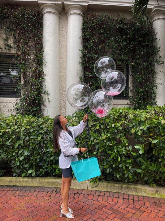 Extra Large Clear Balloons with confetti - My Peonika Flower Shop