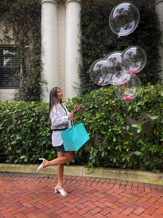 Extra Large Clear Balloons with confetti - My Peonika Flower Shop