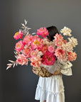 Flower Basket "Golden Hour" - My Peonika Flower Shop