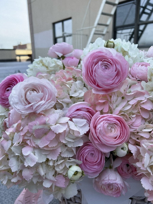 Flower Basket " Whispering Angel" - My Peonika Flower Shop