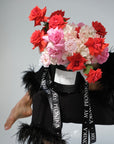 Flower box “Rosy Blooms Harmony” - roses, lisianthuses, hydrangeas - My Peonika Flower Shop