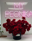 Flower Box “Scarlet Elegance” - My Peonika Flower Shop