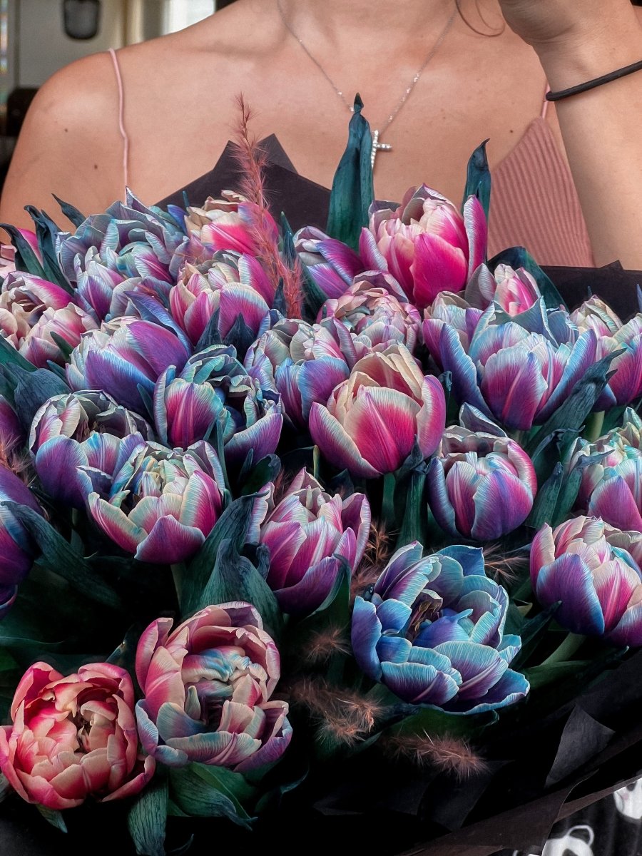 Mono Bouquet of Double Bubble Tulips - My Peonika Flower Shop