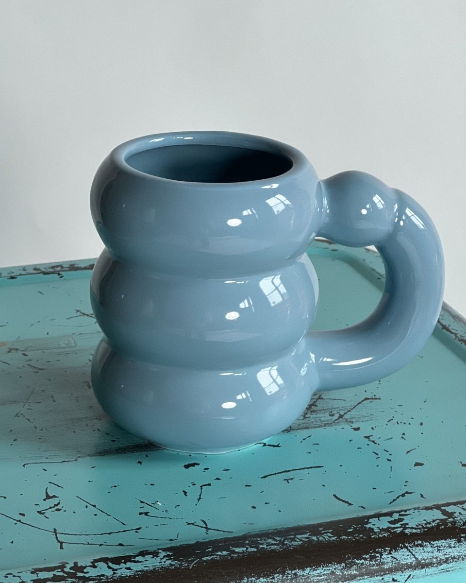 Pearl shell curvy coffee mug - My Peonika Flower Shop