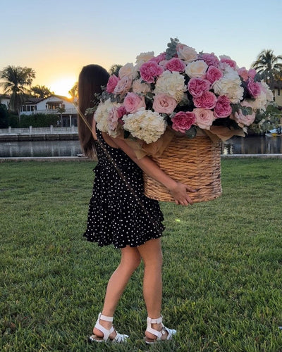 Woven Basket "Miracle" - My Peonika Flower Shop