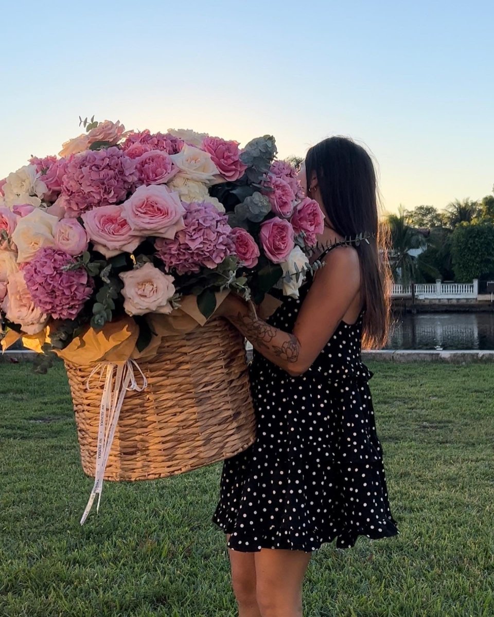 Woven Basket "Miracle" - My Peonika Flower Shop